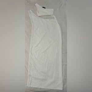 White Fox Textured White Dress size S